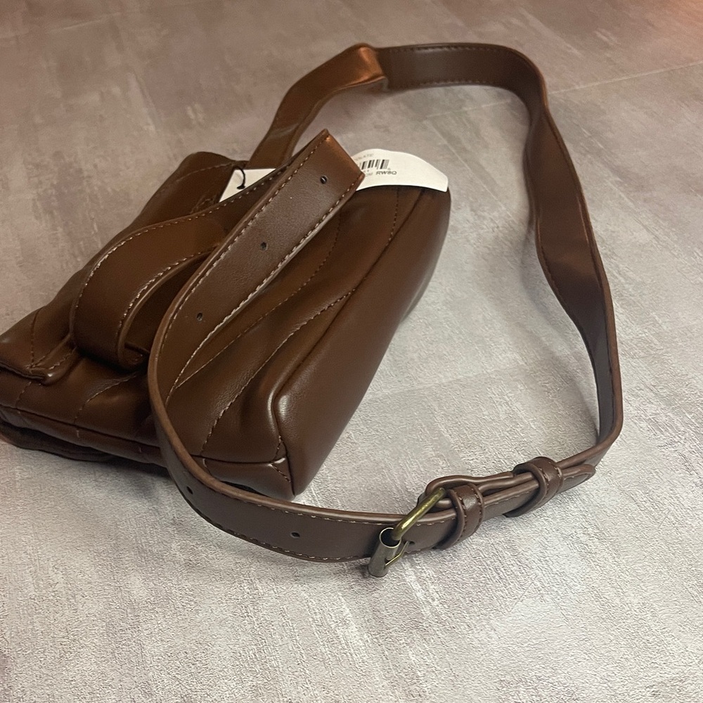 The Drop- Brown Quilted Crossbody/Belt Bag - Picture 5 of 11